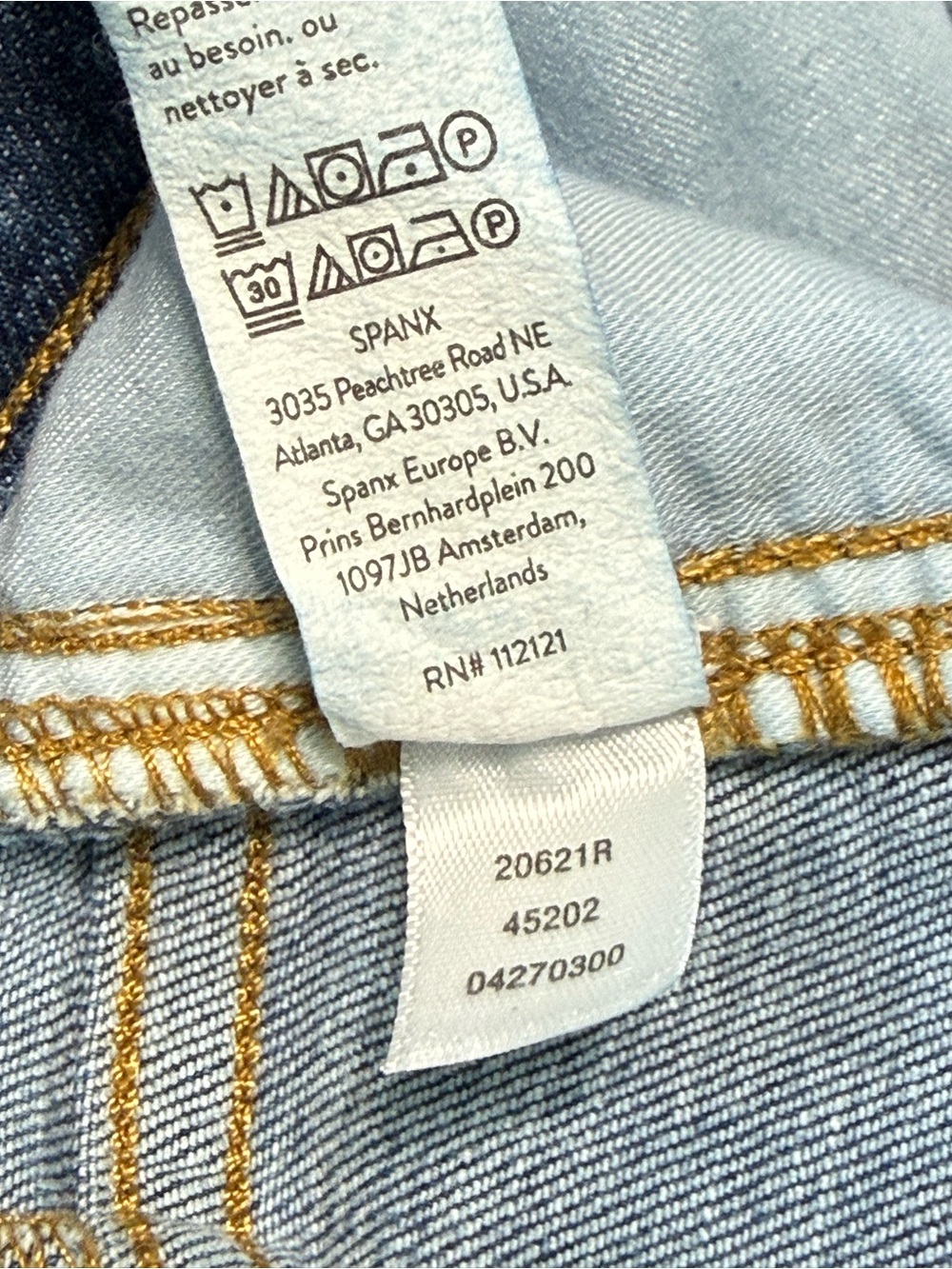 Spanx High Rise Cropped Wide Leg Jeans Blue Wash Women Size XL - Picture 8 of 13